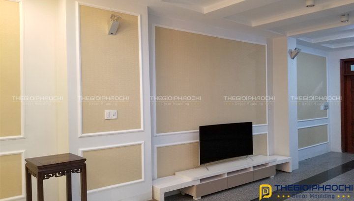 chỉ trang trí tường trắng trơn bản 4cm